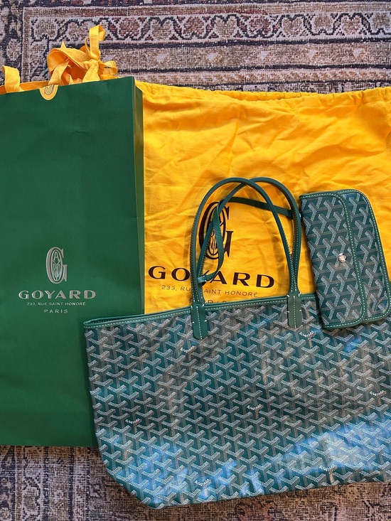 Goyard Handbags - Goyard Green Large St. Louis Tote Bag Goyardine